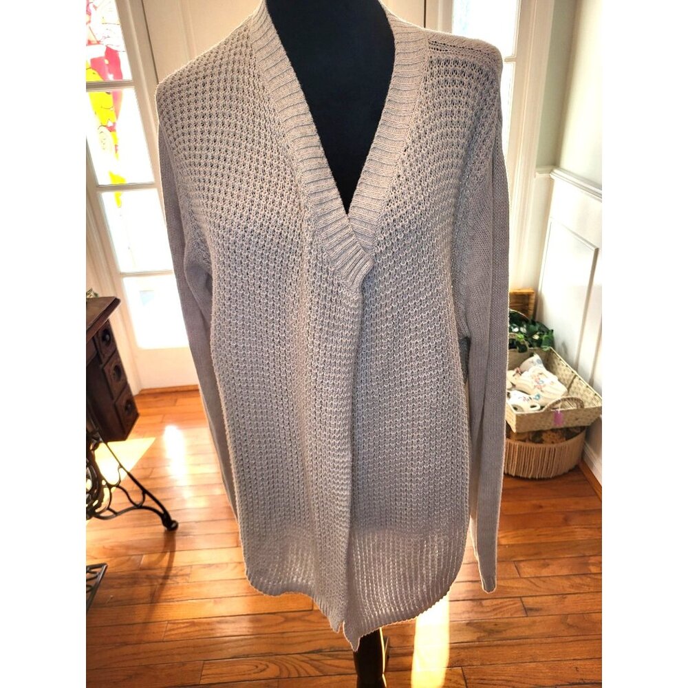 Gap White Open Knit Sweater XL Classic Minimal Neutral Coastal Nautical Preppy